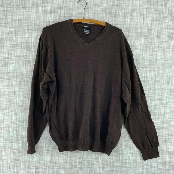 Jos. A Bank Pima CottonV-Neck Sweater Mens XL Brown 2925 - Picture 1 of 7